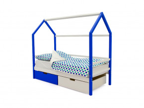 Кровать-домик Svogen с ящиками сине-белый в Салехарде - salekhard.magazinmebel.ru | фото