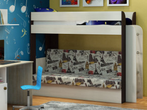 Кровать двухъярусная Карамель 75 венге ткань биг бен в Салехарде - salekhard.magazinmebel.ru | фото