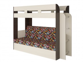 Кровать двухъярусная Карамель 75 венге ткань машинки в Салехарде - salekhard.magazinmebel.ru | фото
