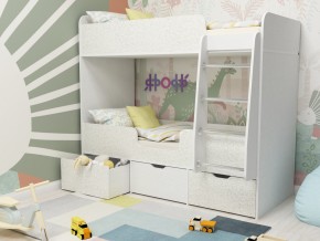 Кровать двухъярусная Малыш двойняшка белый феритейл в Салехарде - salekhard.magazinmebel.ru | фото