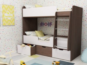 Кровать двухъярусная Малыш двойняшка бодега-белый в Салехарде - salekhard.magazinmebel.ru | фото