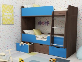Кровать двухъярусная Малыш двойняшка бодега-голубой в Салехарде - salekhard.magazinmebel.ru | фото
