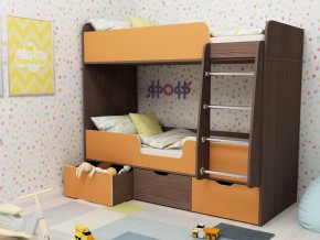Кровать двухъярусная Малыш двойняшка бодега-оранжевый в Салехарде - salekhard.magazinmebel.ru | фото