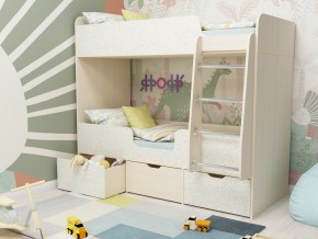Кровать двухъярусная Малыш двойняшка дуб молочный-феритейл в Салехарде - salekhard.magazinmebel.ru | фото - изображение 1