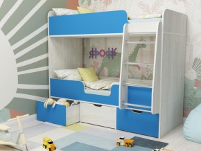 Кровать двухъярусная Малыш двойняшка винтерберг-голубой в Салехарде - salekhard.magazinmebel.ru | фото
