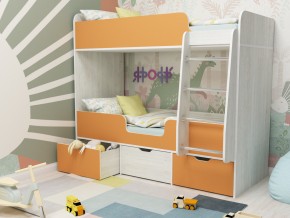 Кровать двухъярусная Малыш двойняшка винтерберг-оранжевый в Салехарде - salekhard.magazinmebel.ru | фото