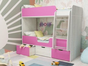 Кровать двухъярусная Малыш двойняшка винтерберг-розовый в Салехарде - salekhard.magazinmebel.ru | фото