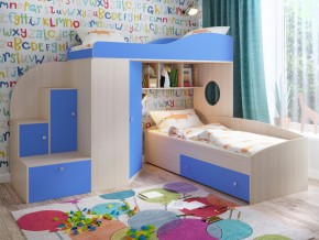 Кровать Кадет 2 Дуб молочный-голубой в Салехарде - salekhard.magazinmebel.ru | фото