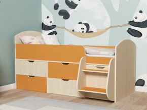 Кровать Малыш-7 Дуб-Оранжевый в Салехарде - salekhard.magazinmebel.ru | фото