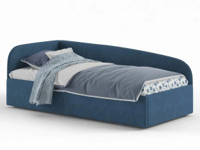 Кровать мягкая Денди на латах рогожка синяя в Салехарде - salekhard.magazinmebel.ru | фото