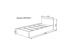 Кровать Мори КРМ 900.1 графит в Салехарде - salekhard.magazinmebel.ru | фото - изображение 2