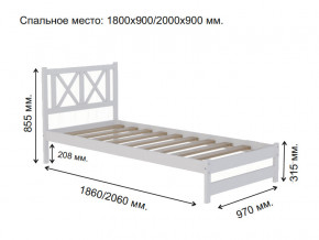 Кровать односпальная Аист-7 Классика белый 2000х900 мм в Салехарде - salekhard.magazinmebel.ru | фото - изображение 2