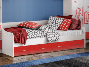 Кровать с ящиками Вега Алфавит Красный в Салехарде - salekhard.magazinmebel.ru | фото