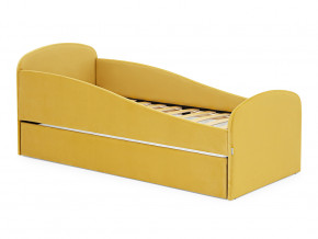 Кровать с ящиком Letmo горчичный (велюр) в Салехарде - salekhard.magazinmebel.ru | фото