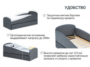 Кровать с ящиком Letmo графит (велюр) в Салехарде - salekhard.magazinmebel.ru | фото - изображение 11