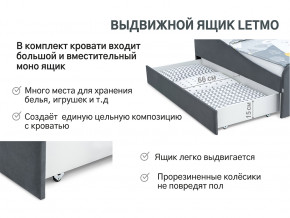 Кровать с ящиком Letmo графит (велюр) в Салехарде - salekhard.magazinmebel.ru | фото - изображение 12