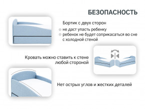 Кровать с ящиком Letmo небесный (рогожка) в Салехарде - salekhard.magazinmebel.ru | фото - изображение 15