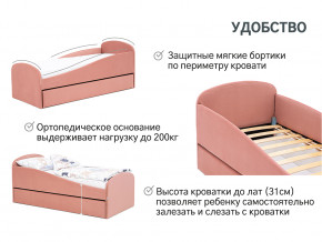 Кровать с ящиком Letmo пудровый (велюр) в Салехарде - salekhard.magazinmebel.ru | фото - изображение 2