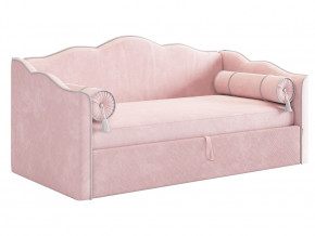 Кровать софа Лея 900 велюр нежно-розовый/галька в Салехарде - salekhard.magazinmebel.ru | фото