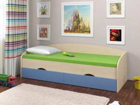 Кровать Соня 2 дуб молочный-голубой в Салехарде - salekhard.magazinmebel.ru | фото - изображение 1