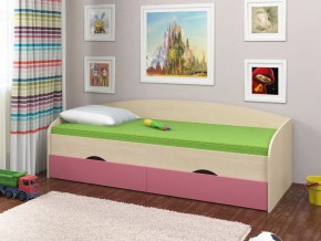 Кровать Соня 2 дуб молочный-розовый в Салехарде - salekhard.magazinmebel.ru | фото