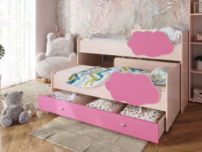 Кровать Соник с ящиком млечный дуб-розовый в Салехарде - salekhard.magazinmebel.ru | фото
