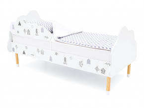 Кровать Stumpa Облако с бортиком рисунок Домики в Салехарде - salekhard.magazinmebel.ru | фото