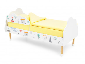 Кровать Stumpa Облако с бортиком рисунок Шале в Салехарде - salekhard.magazinmebel.ru | фото