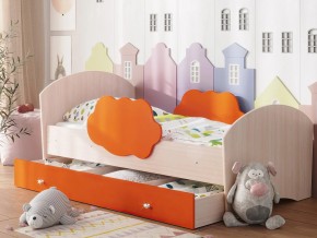 Кровать Тучка с ящиком дуб-оранж в Салехарде - salekhard.magazinmebel.ru | фото