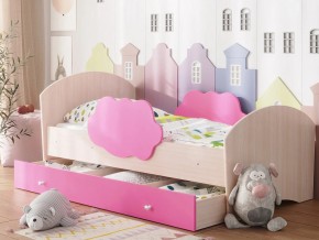 Кровать Тучка с ящиком дуб-розовый в Салехарде - salekhard.magazinmebel.ru | фото