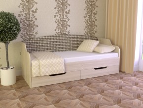 Кровать Юниор Тип 2 Микровелюр-плетенка светлая 800х1600 в Салехарде - salekhard.magazinmebel.ru | фото
