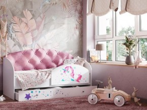 Кровать Звездочка с бортиком Белый-розовый в Салехарде - salekhard.magazinmebel.ru | фото - изображение 1