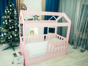 Кроватка-Домик без ящика розовая в Салехарде - salekhard.magazinmebel.ru | фото - изображение 1