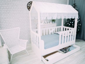 Кроватка-Домик с ящиком белая в Салехарде - salekhard.magazinmebel.ru | фото - изображение 1