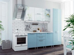Кухня 2100 Бьянка голубые блестки в Салехарде - salekhard.magazinmebel.ru | фото
