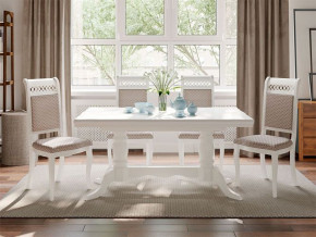 Обеденная группа стол Дижон и стулья Флоренция-1 4 шт белый в Салехарде - salekhard.magazinmebel.ru | фото - изображение 1