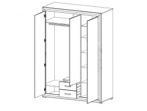 Шкаф B136-SZF3D2S Мальта сибирская лиственница в Салехарде - salekhard.magazinmebel.ru | фото - изображение 2