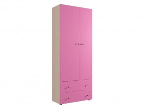 Шкаф ДМ 800 с 2 ящиками дуб млечный-розовый в Салехарде - salekhard.magazinmebel.ru | фото