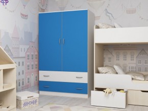 Шкаф двухстворчатый белый-голубой в Салехарде - salekhard.magazinmebel.ru | фото