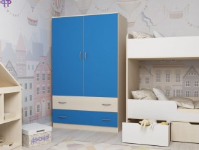 Шкаф двухстворчатый дуб молочный-голубой в Салехарде - salekhard.magazinmebel.ru | фото