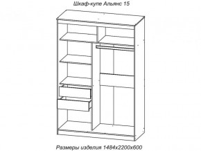 Шкаф-купе Альянс 15 комплект зеркал №2 в Салехарде - salekhard.magazinmebel.ru | фото - изображение 2