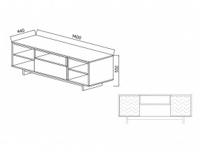 Тумба для ТВА Moderno-1400 Ф1 в Салехарде - salekhard.magazinmebel.ru | фото - изображение 2