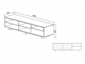 Тумба для ТВА Moderno-1800 В-1 Ф1 в Салехарде - salekhard.magazinmebel.ru | фото - изображение 2