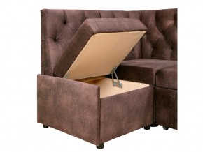Угловой диван Призма со стяжкми коричневый со спальным местом в Салехарде - salekhard.magazinmebel.ru | фото - изображение 3